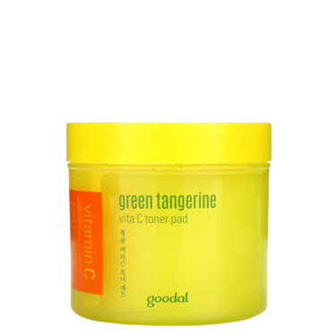 Goodal Green tangerine vita C toner pad 70 шт — Відлущуючі тонер-диски з екстрактом зеленого мандарину та ніацинамідом