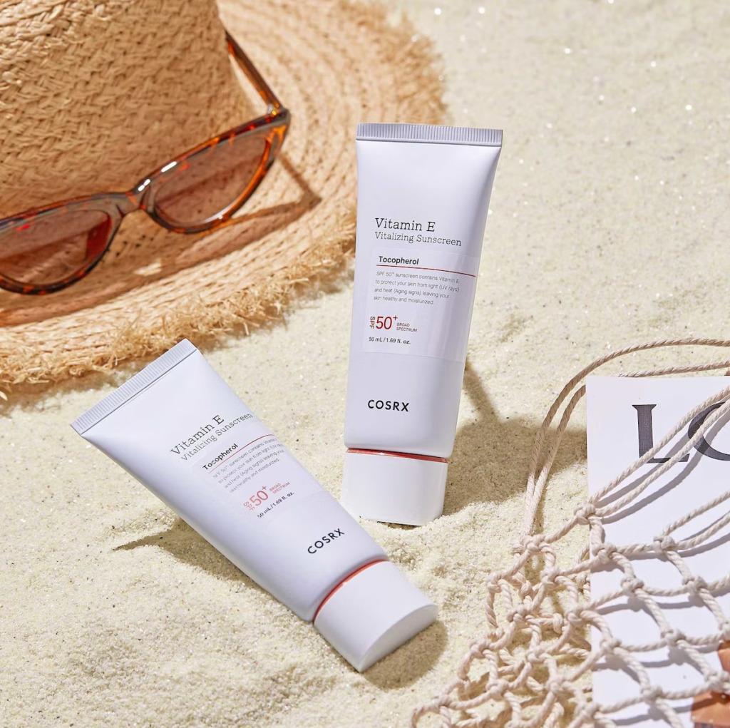 COSRX Vitamin E Vitalizing Sunscreen 50 мл — Сонцезахисний крем з вітамином Е SPF50+