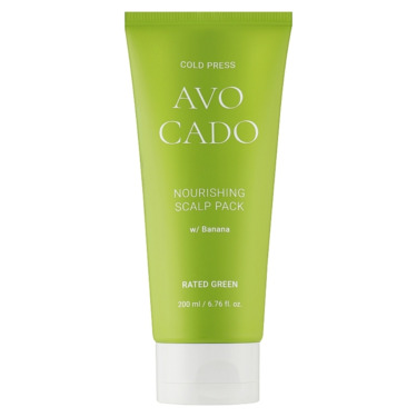 Rated Green Cold Press Avocado Nourishing Scalp Pack 200 мл — Питательная маска из масла авокадо для сухой кожи головы, для сухих, поврежденных и крашеных волос