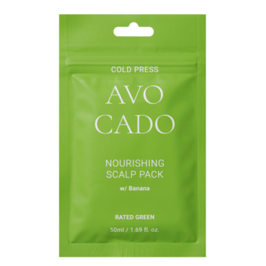 Rated Green Cold Press Avocado Nourishing Scalp Pack 50 мл — Питательная маска из масла авокадо для сухой кожи головы, для сухих, поврежденных и крашеных волос (мини)