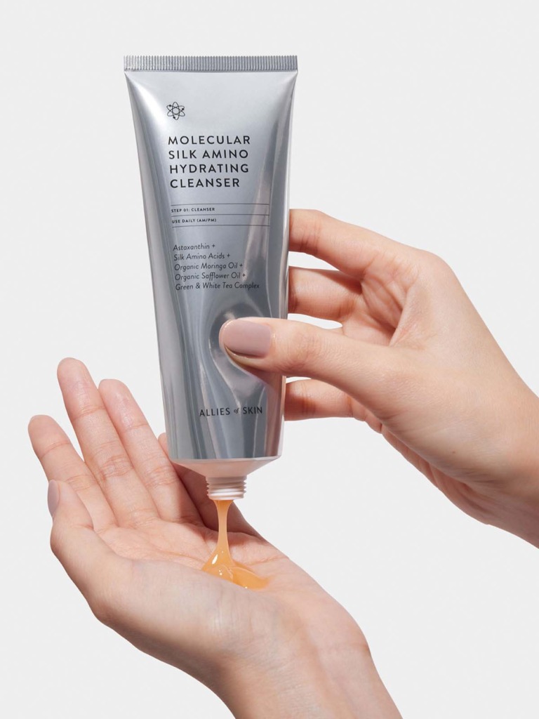 Allies Of Skin Molecular Silk Amino Hydrating Cleanser 100 мл — Молекулярний засіб для очищення шкіри обличчя та демакіяжу