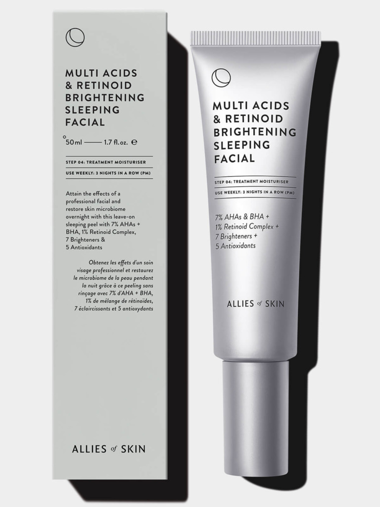 Allies Of Skin Multi Acids Retinoid Brightening Sleeping Facial 50 мл — Нічний мультикислотний пілінг для обличчя з ретинолом