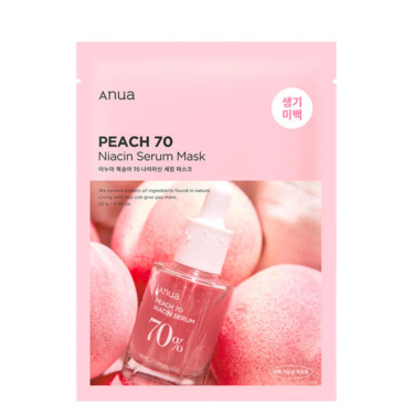 Anua Peach 70% Niacin Serum Mask — Тканинна маска з екстрактом персика для сяйва шкіри