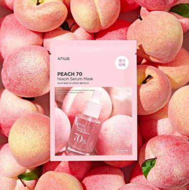 Anua Peach 70% Niacin Serum Mask — Тканинна маска з екстрактом персика для сяйва шкіри