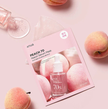 Anua Peach 70% Niacin Serum Mask — Тканинна маска з екстрактом персика для сяйва шкіри