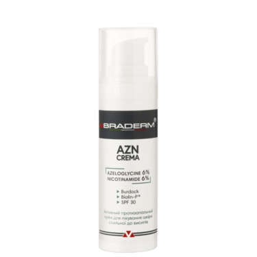 Braderm Azn Cream 30 мл — Денний крем з ніацинамідом