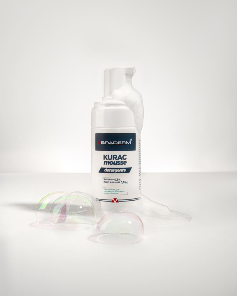 Braderm Kurac Cleansing Mousse 100 мл — Пенка для умывания с пробиотиками