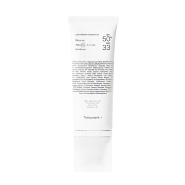 Transparent Lab Lightweight Sunscreen SPF 50+ — Легкий сонцезахисний крем SPF 50+