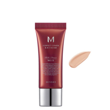 Missha Perfect Cover BB Cream #13 Bright Beige 20 мл — Тональний ВВ-крем в найсвітлішому відтінку, холодному з рожевим підтоном (міні)