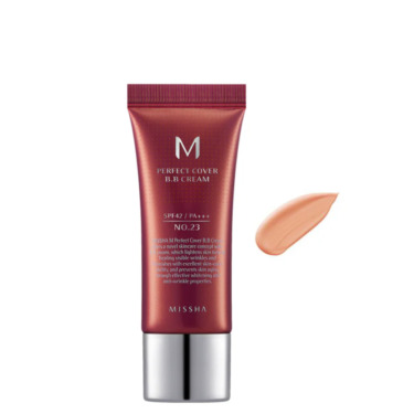 Missha Perfect Cover BB Cream #23 Natural Beige 20 мл — Тональний ВВ-крем в теплому відтінку, нейтральному підтоні (міні)