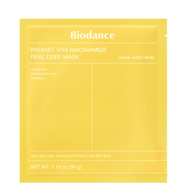 Biodance Radiant Vita Niacinamide Real Deep Mask — Освітлююча гідрогелева маска з вітаміном С та ніацинамідом