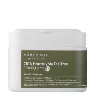 Mary&May Cica Houttuynia Tea Tree Calming Mask — Заспокійливі тканинні маски з зеленим чаєм та центеллою