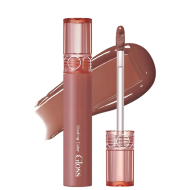 Rom&nd Glasting Color Gloss 06 Deepen Moor — Стійкий блиск для ефекту скляних губ в нюдово-коричневому відтінку