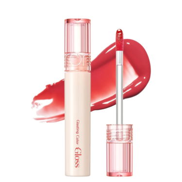 Rom&nd Glasting Color Gloss 07 Spring Fever — Стійкий блиск для ефекту скляних губ в яскравому оранжево-червоному відтінку