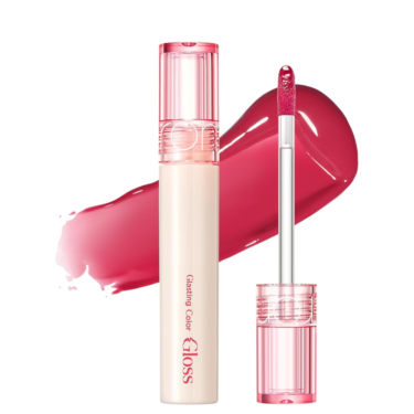 Rom&nd Glasting Color Gloss 08 Cherry Up — Стойкий блеск с эффектом стеклянных губ в холодном вишнево-красном оттенке
