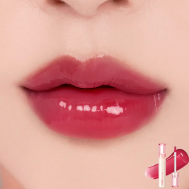 Rom&nd Glasting Color Gloss 08 Cherry Up — Стойкий блеск с эффектом стеклянных губ в холодном вишнево-красном оттенке