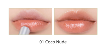 Rom&nd Glasting Melting Balm 01 Coco Nude — Тающий бальзам для губ в нюдово-персиковом оттенке