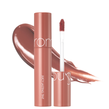 Rom&nd Juicy Lasting Tint 10 Nudy Peanut — Стійкий глянцевий тінт для губ в нюдово-арахісовому відтінку