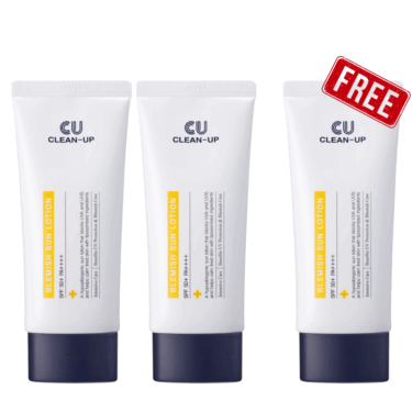 1+1=3 CUSKIN Clean Up Blemish Sun Lotion SPF 50+ PA++++ 60 мл — Легкий гипоаллергенный солнцезащитный лосьон
