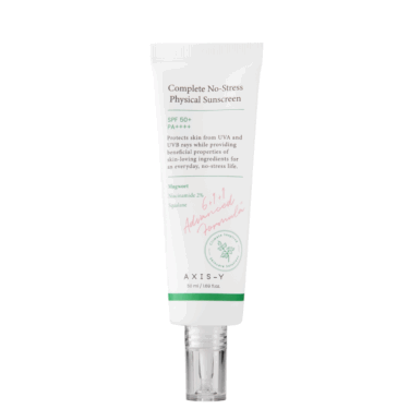 AXIS-Y Complete No-Stress Physical Sunscreen SPF50+ PA++++ — Легкий мінеральний сонцезахисний крем SPF 50
