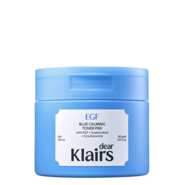 Dear Klairs EGF Blue Calming Toner Pad — Успокаивающие пады с азуленом